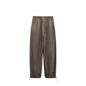 ZARA POPLIN TROUSERS WITH ADJUSTABLE HEMS KHAKI SIZE M | 1971/030